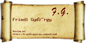 Friedl György névjegykártya